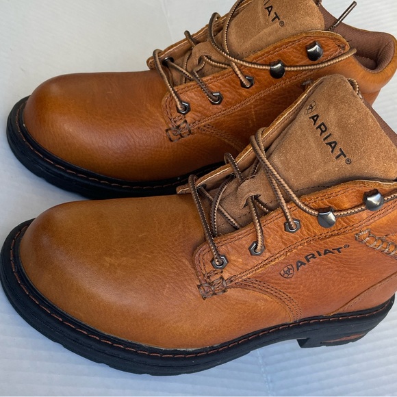 Ariat Women's Macey Composite Toe Work Boots Tan Full Grain Leather - Picture 5 of 16